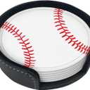 Funny Baseball Design Drink Coasters Protect Furniture from Water Marks and Damage,Suitable for Kinds of Cups,Set of 6
