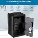 Younion Money Safe and Cash Lock Box, Mini Size Security Safe Box for Money Jewelry and valuables, 4.6"x 4.2"x 6.9" Black