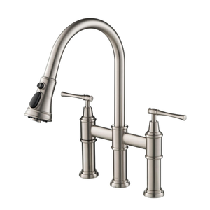 Dornberg Bridge Kitchen Faucet with Pull Down Sprayer - Brushed Nickel