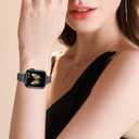 MioHHR Slim Metal Band Compatible with Apple Watch Band 42mm(Series 11 10) 41mm(Series 9 8 7) 40mm(Series 6 5 4 SE3/2/1) 38mm(Series 3 2 1),Stainless Steel iWatch Bands for Women,Black