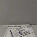 Extendable Closet Shelf Tension Rod Adjustable Clothes Hanger DIY Cabinet Storage Holder Wardrobe Organizer Dividers Shoe Rack 16.54'' Width for Bathroom Kitchen Bookshelf - White (Length: 15-21.7 IN)