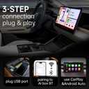2 x Wireless CarPlay Adapter for iPhone, Apple CarPlay & Android Auto, Mini 7-Color Ambient Light Car Play Dongle, Converts Wired to Wireless, Compatible with Built-in CarPlay Vehicles, Easy Plug & Play