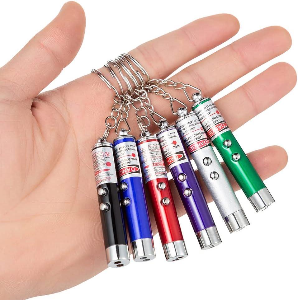 6 PCS Cat Toys Laser Pointer Mini Keychain Laser Pointer LED Flashlight Dog Laser Toy Pet Remote Control Laser (6 Pcs Pack A) 6 PCS Cat Toys Laser Pointer Mini Keychain Laser Pointer LED Flashlight Dog Laser Toy Pet Remote Control Laser (6 Pcs Pack A)