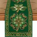Artoid Mode Cloisonne Clover 210 GSM St. Patrick's Day Table Runner, Celtic Knot Kitchen Dining Table Decoration for Home Party Decor 13x36 Inch