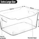 Clear Extra Large Plastic Storage Bins, Pantry Organizers and Storage Containers Fridge Organizer Bins for Organizing Home, Kitchen Organization. Bathroom, Refrigerator, Freezer, Laundry Room