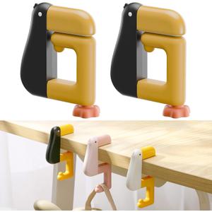 Purse Hook for Table  2-Pack Foldable & Non-Slip Bag Hanger, Cute Bird Design Purse Holder for Desk, Table & Travel  Strong & Compact Desk Accessories (2-Pack Black)