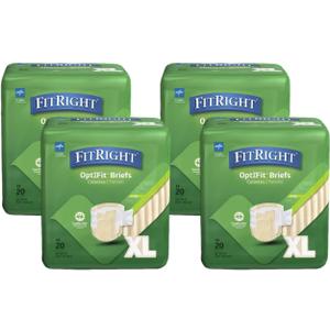 Medline FITEXTRAXLGZ FitRight Extra Briefs, 56-64", XL Size, 20 Count (Pack of 4) Medline FITEXTRAXLGZ FitRight Extra Briefs, 56-64", XL Size, 20 Count (Pack of 4)