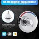 Enhon Single Handle Tub and Shower Faucet Trim Kit Compatible with Danco/Valley Faucets, Includes Shower Cartridge, Single Lever Handle, Escutcheon, Sleeve, Cap Assembly, Bonnet, Button and Screws