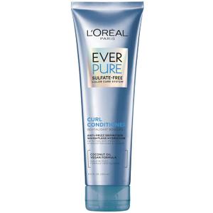 L'Oreal Paris Sulfate Free Conditioner for Curly Hair, Lightweight, Anti-Frizz Hair Care with Coconut Oil, EverPure, 8.5 Fl Oz