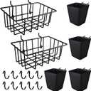 G.CORE Pegboard Bins Baskets Organizer with Peg Board Hooks Cups - 16 Pack Peg Accessories Fit 1/8" & 1/4" Pegs - Black Holders & Hangers for Garage Craftroom Tool Hanging Display Storage Organization