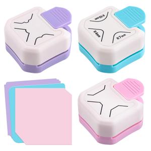 3Pcs Paper Corner Rounder, (R4mm+R7mm+R10mm) 3 Way Beauty Shape Corner Punch, Chamfer Tag Punch, Paper Edge Cutter for Crafts DIY Projects, Laminate, Photo, Cardstock, Scrapbooking