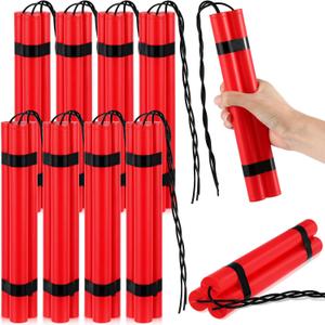 Sratte 24 Fake Dynamite Stick, Red TNT Stick, Fake Toy Weapons Realistic Plastic Pretend Bomb Toys, Army Bundle Bomb Toy for Film Prop Prank Kids Adult