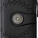 Tipmile Small Wallet for Women Bifold RFID Blocking Card Holder Leather Wallets with Zipper Coin Pocket (Black)