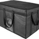 Yalin XXXL Large Insulated Cooler Bag, Styrofoam Cooler of Keep Food Hot or Cold, Reusable Double Zipper Food Delivery Bag for Grocery Shopping, 23" W x 15" H x 14" D (Black)
