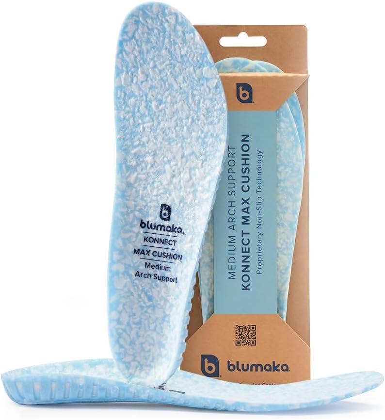 Blumaka Nonslip Athletic Insoles  High Cushion & Stability Sport Inserts  93% of Pro Athletes Perform Better  Flat Feet & Plantar Fasciitis (Medium Arch Support, Mens 11-11.5 | Womens 12-12.5)