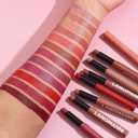 12Pcs Velvet Matte Lipstick Set, Nude to Dark Shades, Long-Lasting,Color A | Highly pigmented matte color, smooth creamy glide, waterproof wear, nude-to-dark tones, ideal for daily makeup or gifting