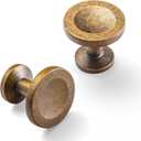 12 Pack Antique Brass Cabinet Knobs, Classic Vintage Drawer Knobs, Solid Zinc Alloy, Decorative Cabinet Hardware for Dresser Drawers, Kitchen Cupboard and Bathroom Vanity