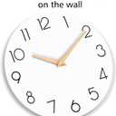 cicininc Wall Clock, 16 Inch Wooden Battery Operated Wall Clocks Silent Non-Ticking, Decorative White Clock for Living Room, Bedroom, Kitchen, Home, Office, School, Hotel
