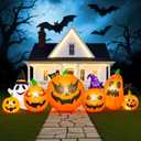 9FT Halloween Inflatables, Halloween Decorations Outdoor Inflatables, Inflatable Decoration Ghost Pumpkin Wearing Witch Hat for Courtyard Garden Lawn Holiday