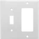 Leviton 80405-W 2 Pack 2-Gang 1-Toggle 1-Decora/GFCI Device Combination Wallplate, White