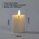 Simplelight Ivory Flameless Votive Candles with Timer, Realistic Black Wick Fall Candles Battery Operated, Battery Included, D 1.8 X H 3.1, Set of 6 for Halloween, Holiday Decoration (Ivory)