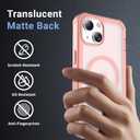 jaroco Magnetic for iPhone 15 Case, [Compatible with MagSafe][Military Grade Drop Protection][Heavy Duty Protection][Non-Slip][Shockproof] 2-Layer Durable Bumper Phone Case 6.1''-Pink