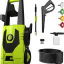 4500PSI PressureWasher PowerWashers 4 Quick Connect Nozzles and Foam Cannon for Cars Driveways Patios Fences