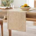 ZeeMart Burlap Style Farmhouse Table Runners 36 Inches Long, Beige Rustic Woven Dining Table Runner for Everyday Use, 14x36 Inches, Oatmeal Beige