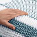 BSICPRO Bathroom Rugs Sets 2 Piece, Non Slip Striped Bath Mats, Denim Blue