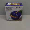 Mueller 6qt Enameled Cast Iron Dutch Oven, Heavy-Duty Casserole and Braiser Pan with Lid and Knob, Safe for All Cooktops, Aqua Blue (6 Quart)