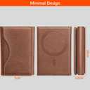 for Magsafe Wallet, Magnetic CardHolder with Adjustable Stand, Phone Card holder with 6 Card Slots, Magnetic Wallet for iPhone 16/15/14/13/12 Series, Not for iPhone 13/12 Mini (Brown)