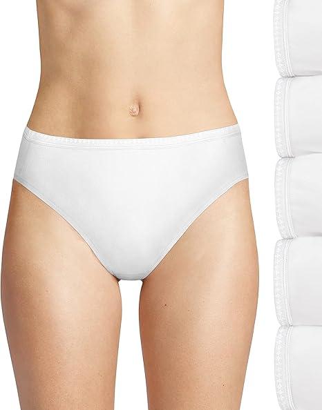 Hanes Ultimate Women's High-Waisted Panties, Moisture-Wicking Cotton Briefs, High-Rise Underwear, 6-Pack, Size: 6