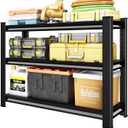 Rufokisa 40" W Garage Shelving Heavy Duty1500LBS Loads Adjustable Garage Storage Shelves,3-Tier Metal Storage Racks and Shelving Units, Utility Rack Shelves,40W x 18D x 36H,Black