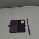 Defencase Compatible with iPhone 16 Pro Case Wallet with RFID Blocking Card Holder for Women Men, Soft PU Leather Magnetic Snap Flip Zipper Strap Wallet Phone Case Fit for iPhone 16 Pro 6.3", Purple
