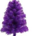 2ft Purple Artificial Christmas Pine Tree with PVC Stand, Unlit