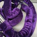 5 Feet Purple Velvet Hanging Ropes with Silver Polished Hooks Crowd Control Stanchion Ropes fit for Movie Theaters,Church,Restaurants,Hotels,Grand Openings, Concert venues, Trade Shows (2PCS)