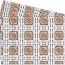 Cotton Linen Waterproof Placemats Set of 4, Boho Style Colorful Dining Mat Table Mats Decor Fabric for Kitchen Dinner Coffee Shop Table, Indoor/Outdoor Washable Wipeable Place Mat -N016