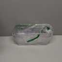 Havawish Ice Storage Bin and Flexible Scoop Set Plastic Freezer Bin with Pull Out Handle Storage Bucket Clear for Container with Scoop(Grey,10.83 x 4.92 x 4.33 in,Classic)