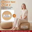 Briwooody 2 Pcs Handmade Round Cotton Knitted Low Pouf Ottoman