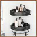 Rustproof Aluminum Corner Shower Caddy, Press-to-Install Triangle Shelf with Hooks, Suction Bathroom Shower Organizer & Shampoo Holder for Inside - Must-Have Bathroom Storage Rack