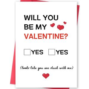 2 x Missonemi Funny Valentines Day Card Gifts for Him Her, Sweet Valentines Day Cards for Women Men-Will You Be My Valentine (MS450)