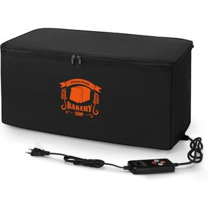 Bread Proofing Box Dough Proofing Box Cuboid Sourdough Starter Warmer Foldable Proofing Box Real-Time Temperature Display Bread Proofer, Black