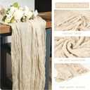 16 Pack Beige Cheesecloth Table Runner 35x120 Inch Boho Gauze Cheese Cloth Table Runners, 10 FT Long Rustic Sheer Table Runners for Wedding Bridal Baby Shower Birthday Party Table Decorations