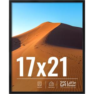LaVie Home 17x21 Picture Frame for Wall Display, 17x21 Black Picture Frame with HD Plexiglas, 17 x 21 Poster Frame 1 Pack, Display Frame for Vertical or Horizontal, Classic Collection