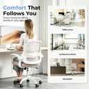 Ergonomic Mesh Office Chair for Home Office, Flip-Up Arms, Breathable Mesh Back & Thick Seat Cushion, Swivel Rolling Computer Desk Chair – BIFMA Certified, Supports 300 lbs (White Frame/Beige Seat)
