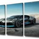 Framed Canvas Wall Art Speed Sports Racing Cars Pictures Ready to Hang 3 Pieces HD Printed Posters Artwork for Teens Bedroom Living Room Modern Decorations - 12 x 24 inch x 3 Panels