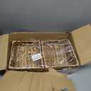 2-Pack Wicker Basket Set - Water Hyacinth Pantry Organizers and Storage w/Handles, For Home, Bedroom, Kitchen, & More - 100% Earth Friendly Woven Rattan, Simple Open Shape Decorative Baskets