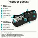 Portable Handheld Sewing Machine for Adults - Mini Hand Held Stitching Machine for Beginners - Small Electric Cordless for Hemming Quick Fabric Home Travel Clothes Pants DIY Denim