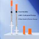 0.5ml 31G 5/16 Inch 8mm Syringe, Lab Syringes Individually Wrapped, Pack of 25