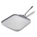Caraway Square Griddle Pan - 11” Square Pan - Non-Stick Ceramic Coated - Non Toxic, PTFE & PFOA Free - Oven Safe & Compatible with All Stovetops - Gray